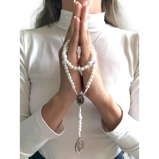 Terço Pérola Medalha Resinada Nossa Senhora Das Lágrimas, Terço Coroa Das Lagrimas