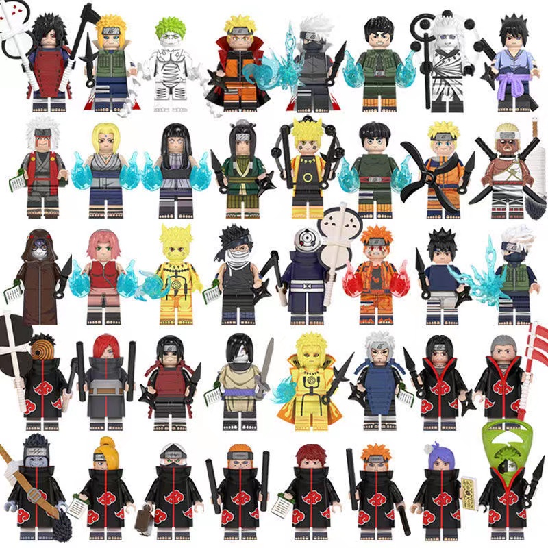 Minifigures Naruto Uzumaki Uchiha Itachi Sasuke Tokashi Kakashi Madara  Building Blocks Brinquedos Para Crianças - Escorrega o Preço