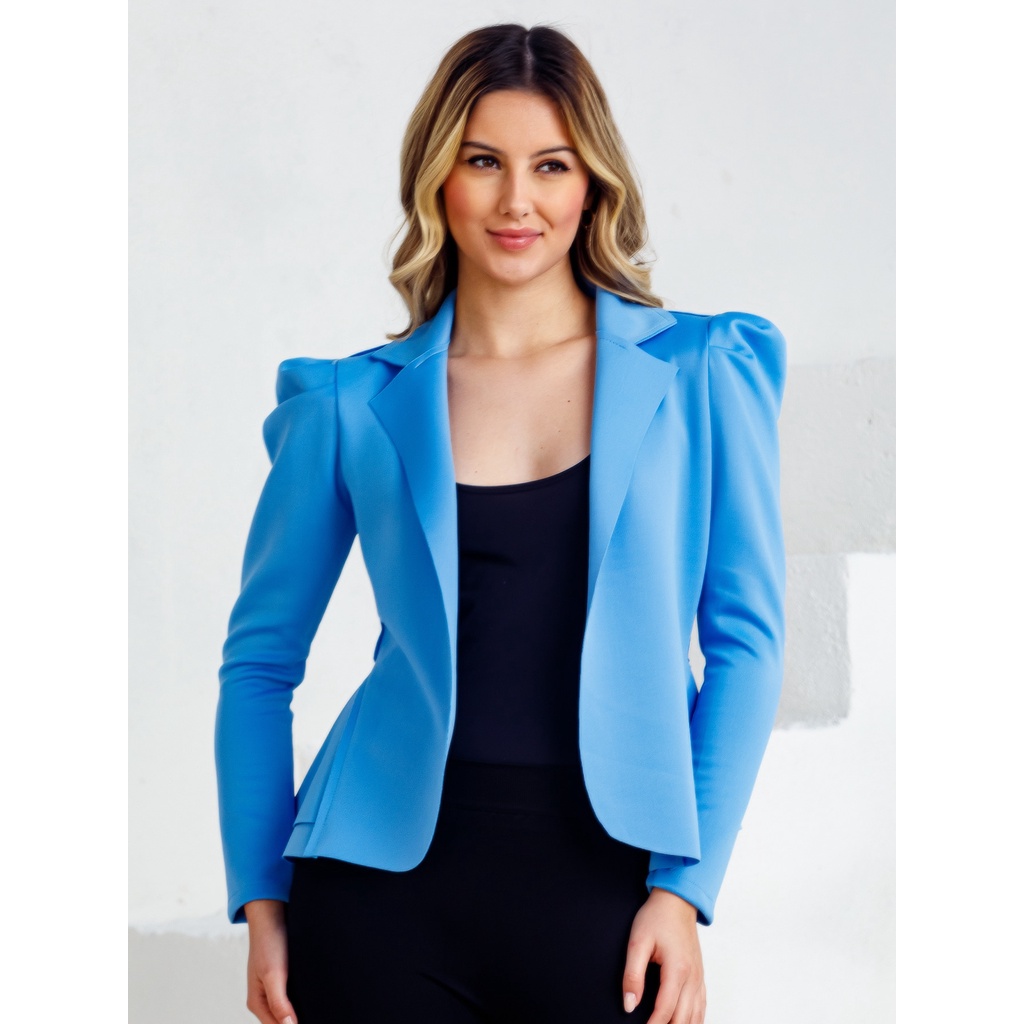 Blazer Feminino Neoprene Curto MAGA BUFANTE Social Aberto