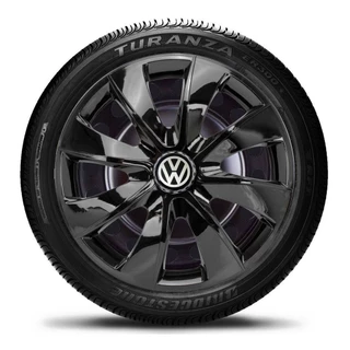 Jogo 4 Calota Esportiva Aro 13 Prime Black Vw Gol G1 G2 Up! Saveiro Logus Passat Parati Fox