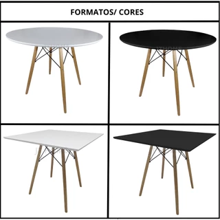 Mesa Quadrada Ou Redonda 90cm 80cm 70cm 60cm Jantar Base Eiffel 75cm Charles Eames