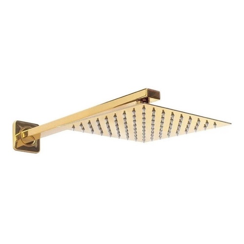Ducha Chuveiro Dourado Quadrado Slim Premium 20 x 20 cm