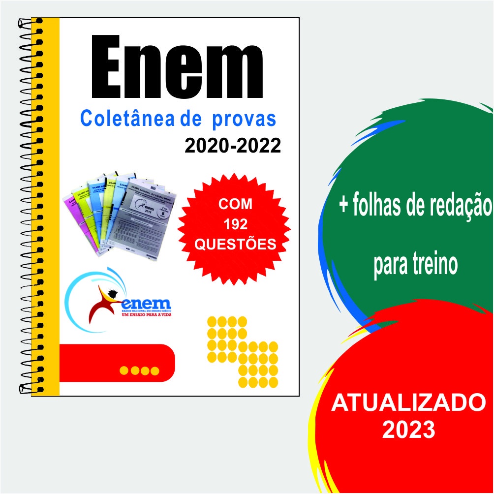 Enem Apostila Com Provas Anteriores Questões 2020 A 2022 3 Provas Gabaritos Shopee Brasil 8367