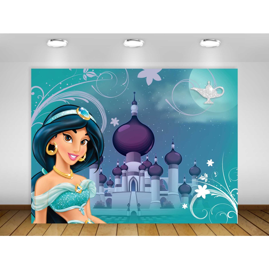 Painel de Festa Jasmine Princesas Disney Aladim Painel de Lona - Decoração  Infantil | Shopee Brasil