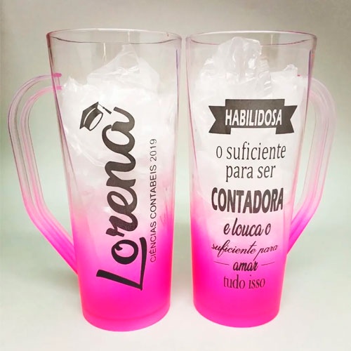 50 Copo com Alça Degradê 400 ml Personalizado