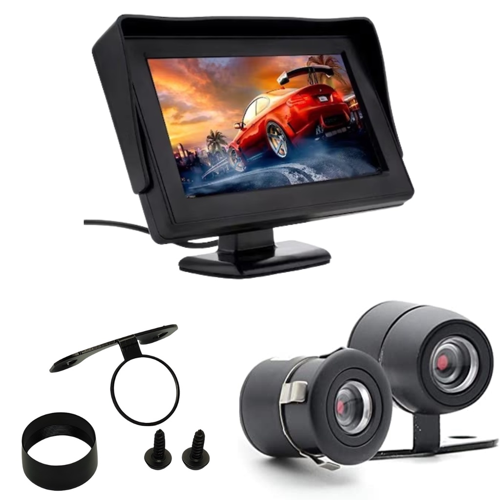 Monitor automotivo LCD 4.3 Tft com câmera de ré