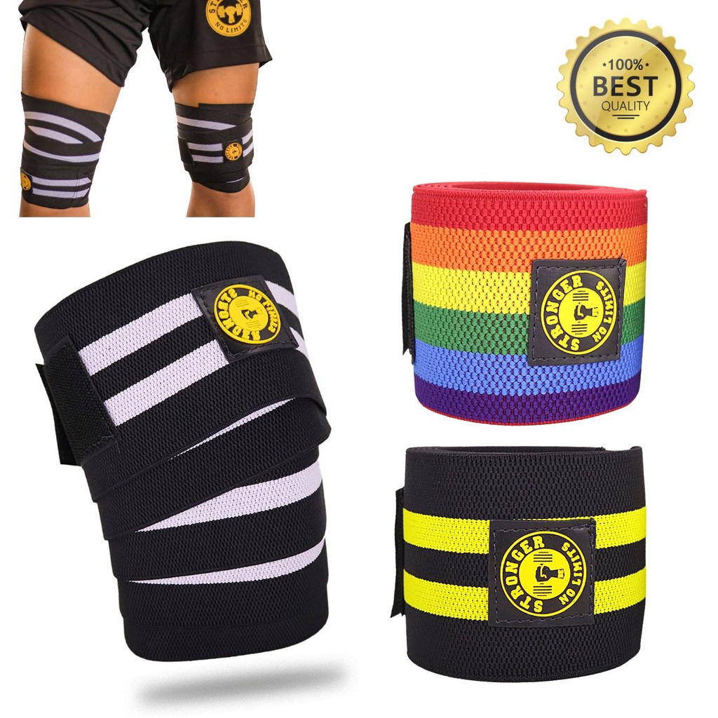 Faixa de Joelho Elástica Proteção para Agachamento Pull Up Be Stronger