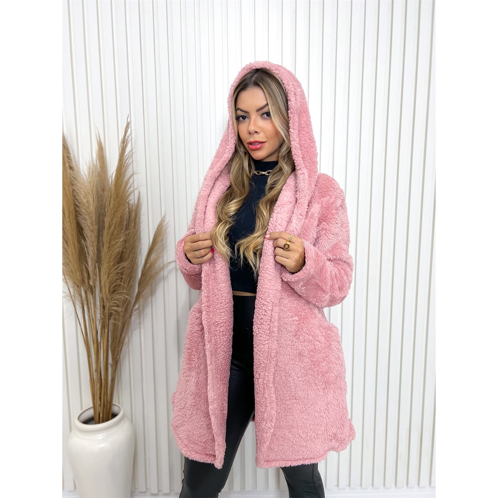 Blusa Frio Casaco Feminino Grosso Pelinho Teddy Inverno 3RD SD150