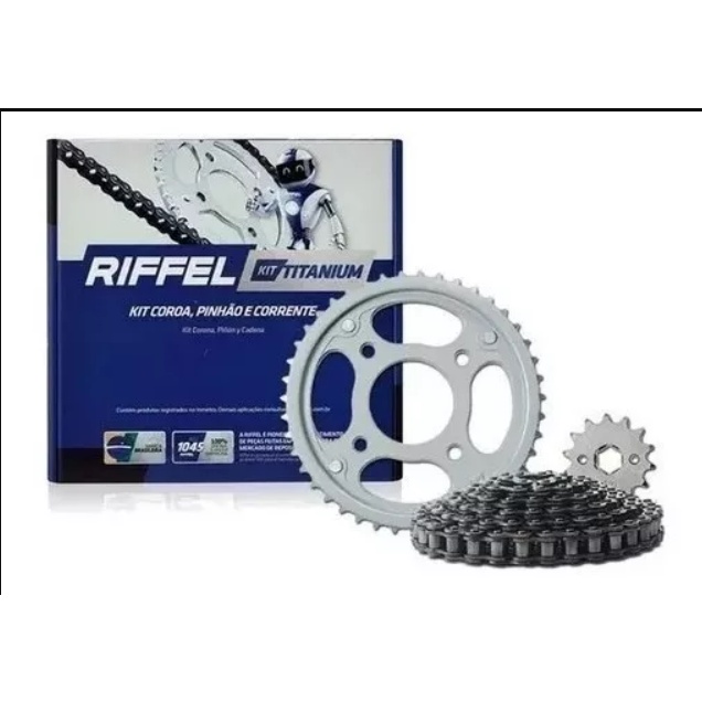 Kit Relação Titan Cg Fan 150 2004 2005 2006 2007 2008 2009 2010 2011 2012 2013 2014 2015 Original Riffel