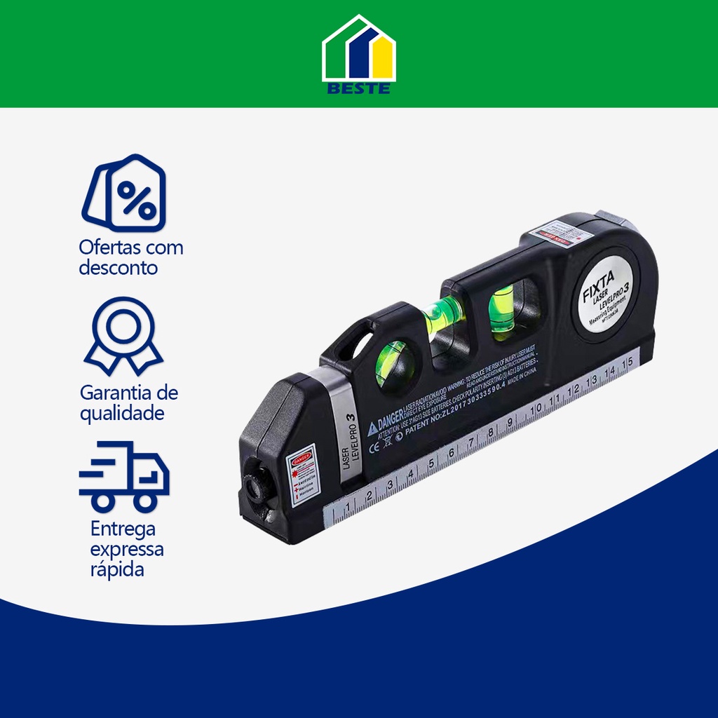 Nível Laser Profissional Trena Level Pro3 Estágios Nivelador