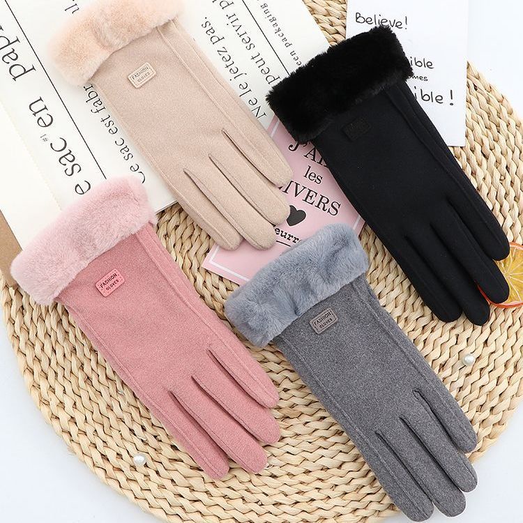 Luva Feminina inverno Touch Screen com forro de pelúcia