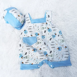 Macacão Curto Jardineira Para Bebê Menino kit Com 2 Pçs
