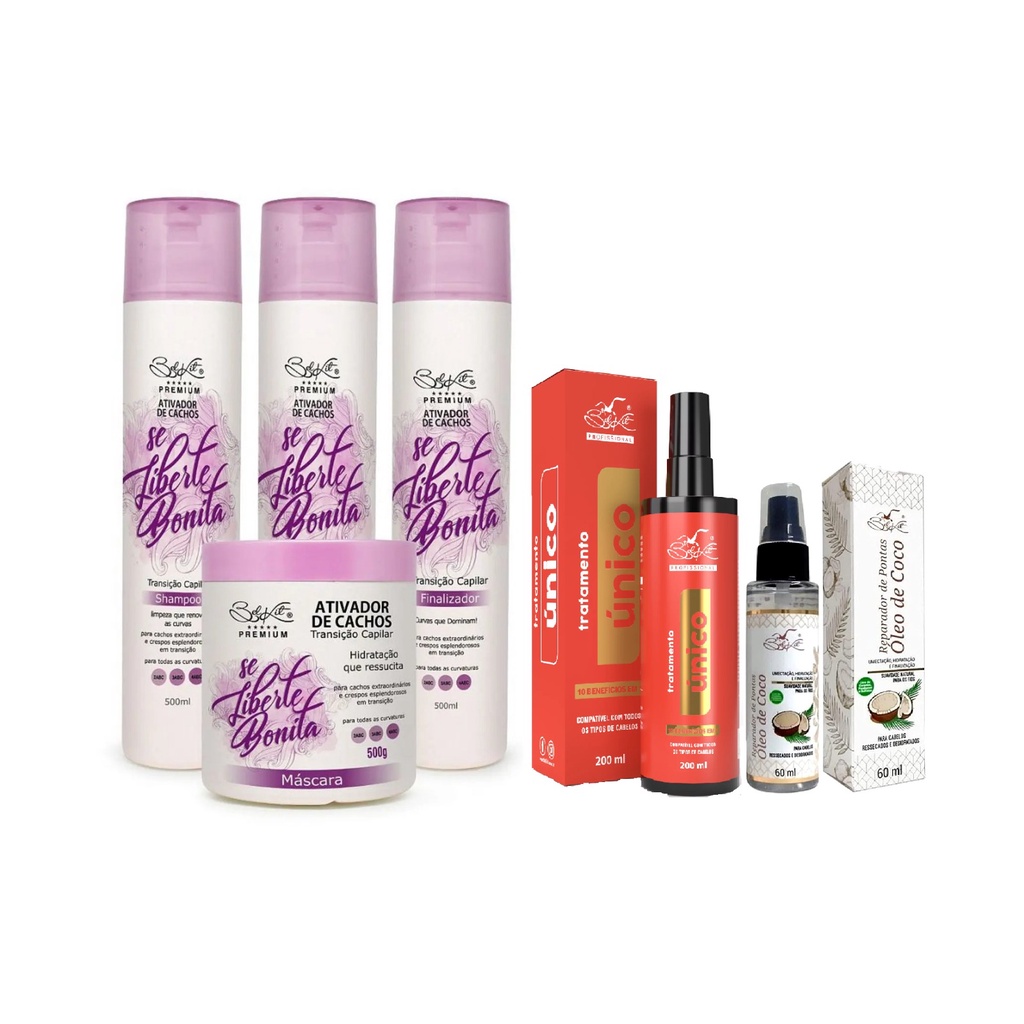 Kit Profissional para Cabelos Cacheados com 6 Produtos | Shopee Brasil
