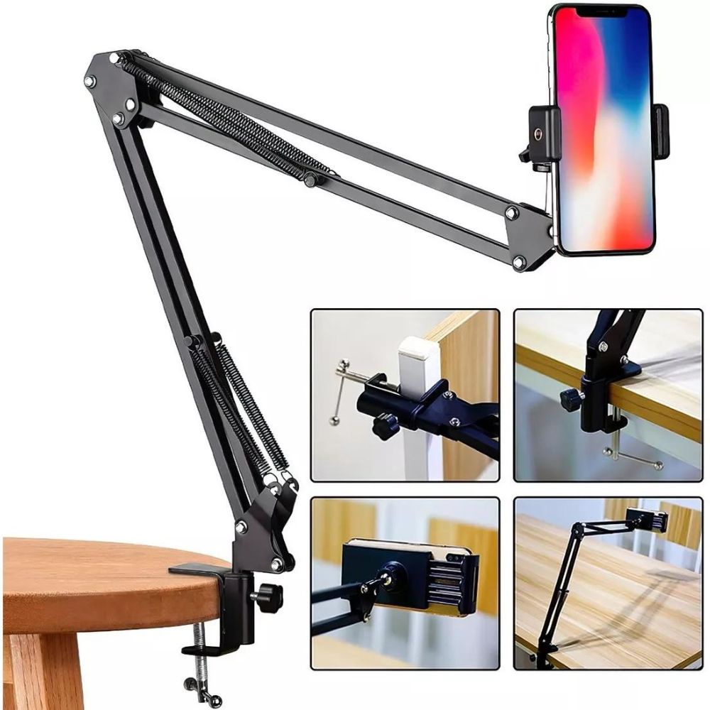 Suporte Para Cama Mesa Braço Articulado iPad Tablet Celular