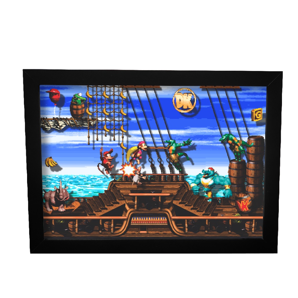 Quadro efeito de sombra Donkey Kong Country 2