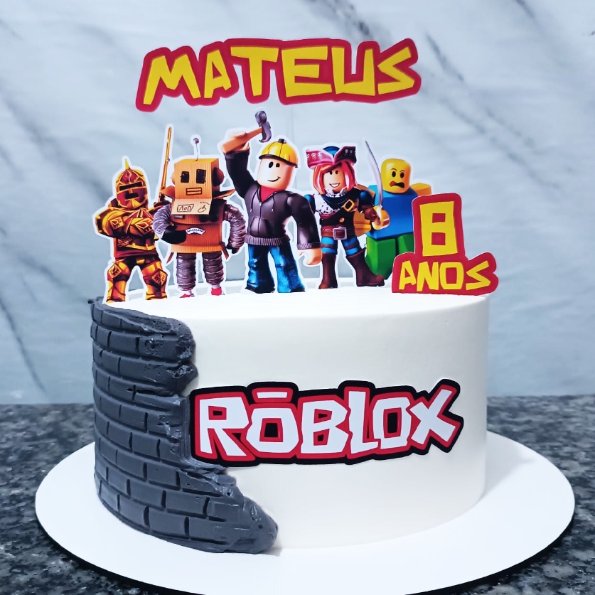 1 Topo De Bolo+4 Display Mesa +10 Toppers Roblox Blox Fruits