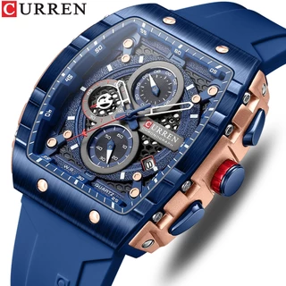 CURREN Relógio Masculino Marca Original Cronógrafo Multifuncional De Alta Qualidade Cinta De Silicone Moda Casual Empresarial Desportiva Quartzo À Prova D