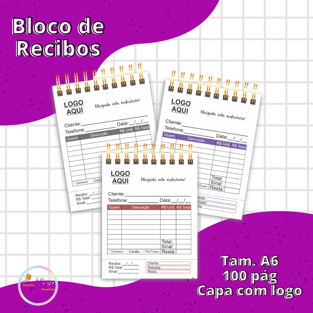 Bloco De Recibos Personalizado Recibo Personalizado Shopee Brasil 0210
