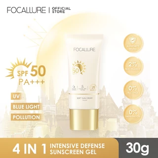 FOCALLURE Ambargodide Gel Protetor Solar 4 Em 1 Intensive Defesa Pessoal SPF50PA + + 2 % Niacinamide 0 Álcool Ácido Hialurônico Sem