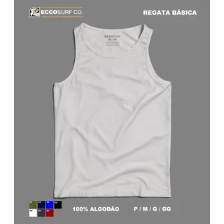 Regata Lisa Masculina 100% Algodão 30.1 Penteada
