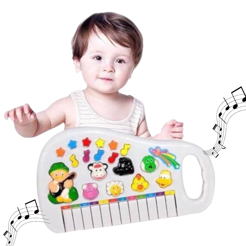 Piano animal Pianinho Infantil Teclado Musical Bebê Ia Ia O Bichos