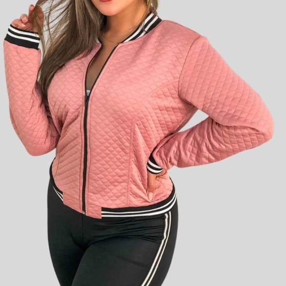 Jaqueta bomber rosa sales feminina