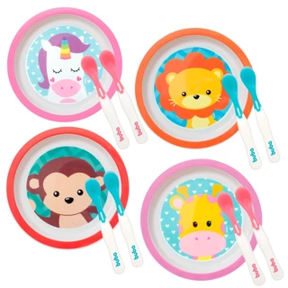 Kit Alimentação Infantil Prato e Colher Bebê Pratinho Termossensível Buba