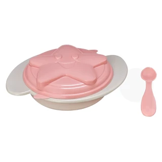Kit Jogo Infantil Prato com Tampa e Colher Baby Menina em Oferta na Shopee