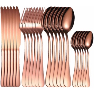 Jogo de Talheres Gourmet Rose Gold 24 Peças Aço Inox