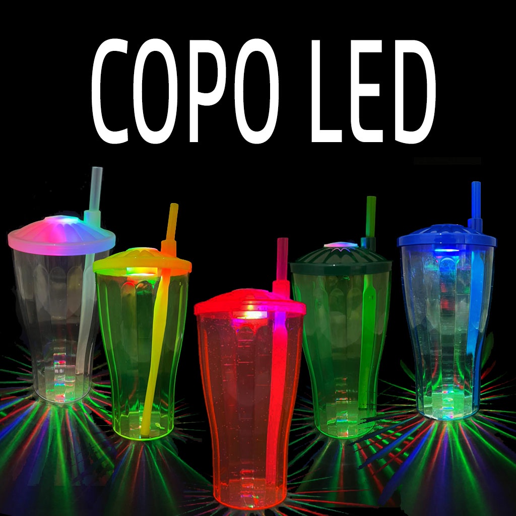 NOVO COPO COM LED 600ML UNICO EXCLUSIVO NO MERCADO, EFEITO RAIO, LED RGB ALTA LUMINOSIDADE NA TAMPA