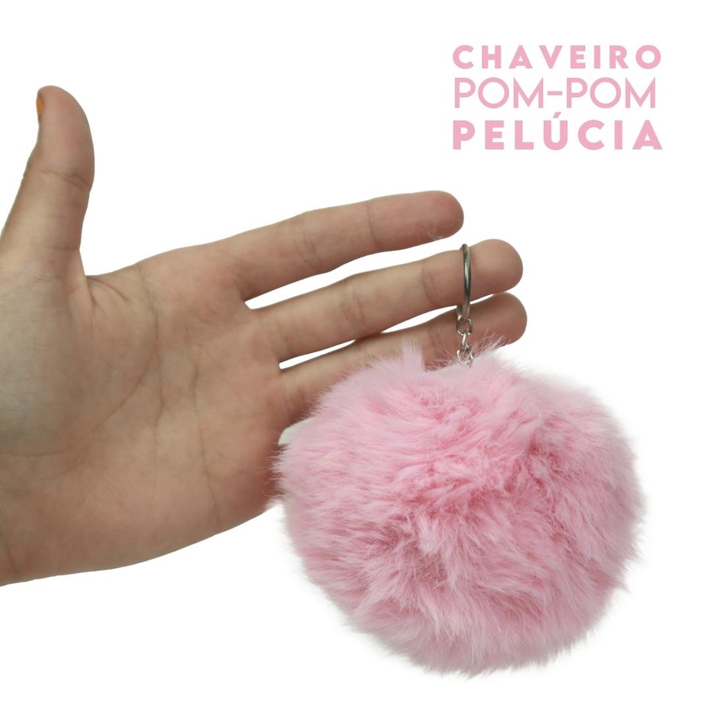 Chaveiro Pompom Pelúcia Rosa Bebê 100mm 01 Unidade Nybc Shopee Brasil