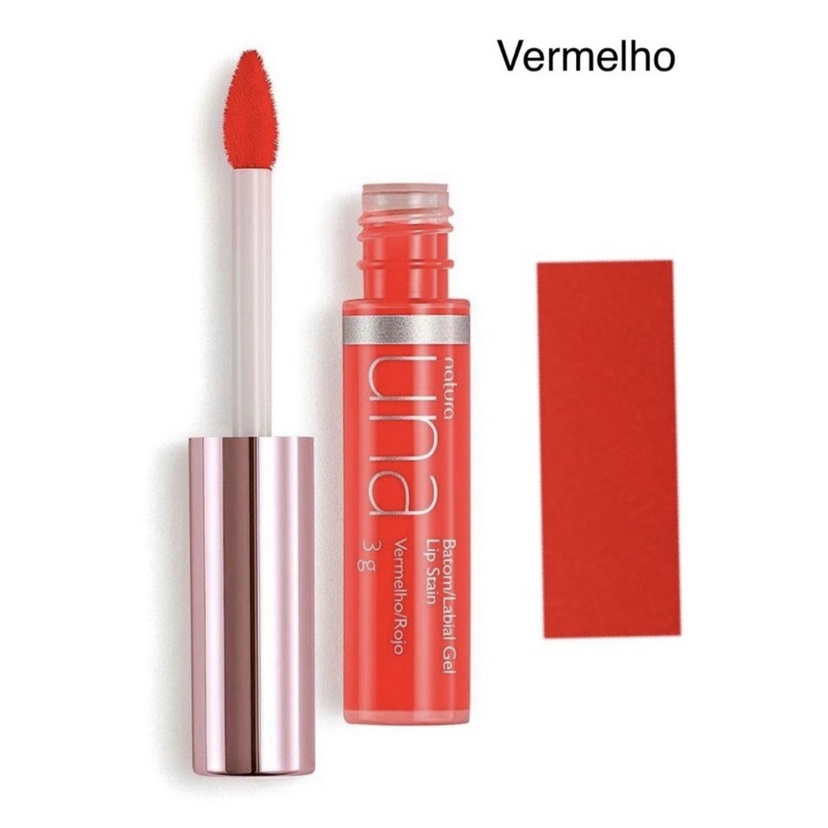 Batom Una Gel Lip Stain Vermelho Natura 3g Shopee Brasil