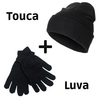 Kit Touca e Luvas Lã Adulto Inverno Frio Promoção Promoção