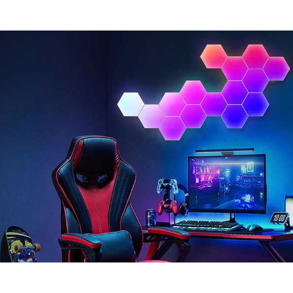 Kit Luminária para Stremer live Hexagono Iluminação Stream Decoração