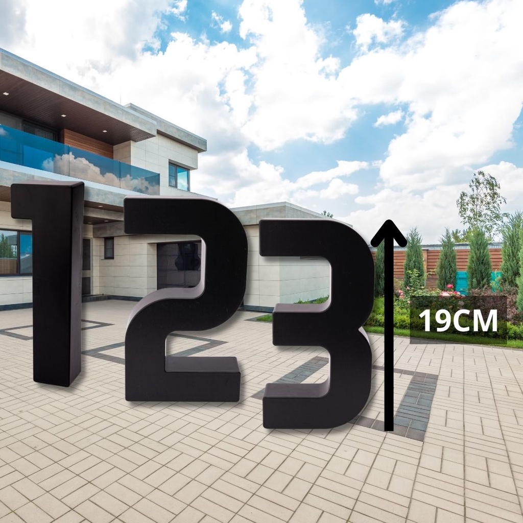 Número Residencial 3D Grande Reforçado e com Proteção UV 19CM Com ...