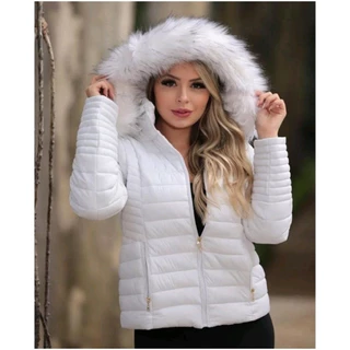 BOBOJACO JAQUETA LC BOMBER BLUSA PELINHO NA TOUCA FEMININO INVERNO