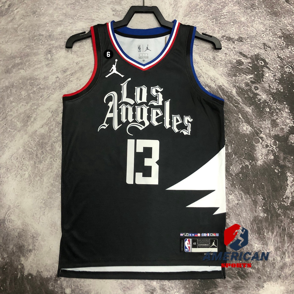 2023 Masculinos Camisa Los Angeles LA Clippers Paul George Basquetebol Preto Jersey