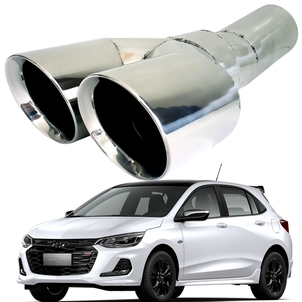 Ponteira Esportiva Dupla Tsr Inox 3 Polegadas Tracker Turbo E Onix Turbo