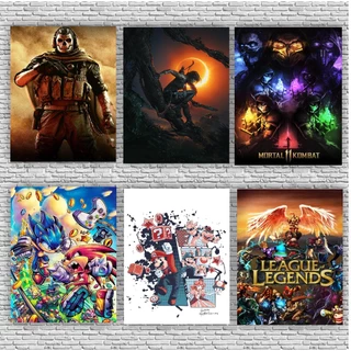 PLACAS/QUADROS DECORATIVOS - JOGOS MARIO, SONIC E MORTAL KOMBAT