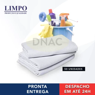 Kit 50 unidades Pano Alvejado Branco De Chão De Limpeza LP 15 45x70cm Saco Alvejado