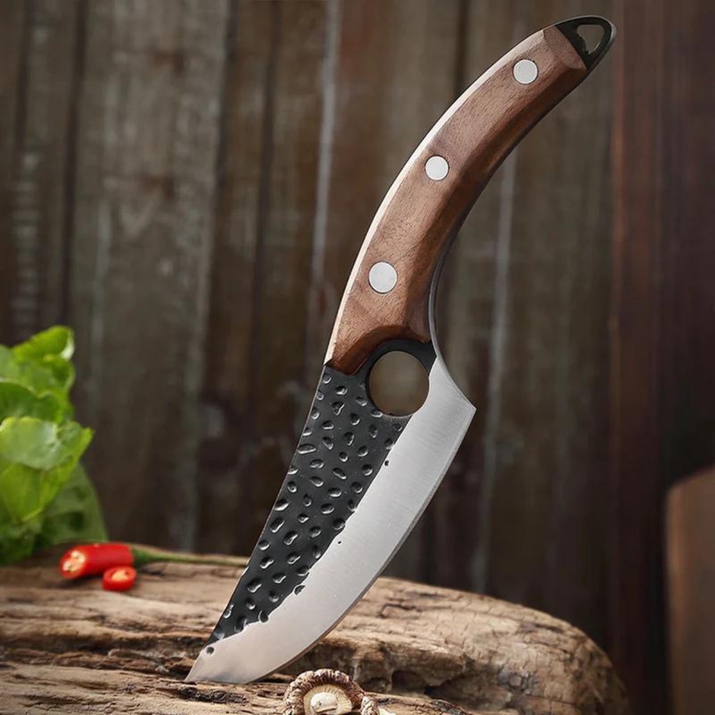 Faca Artesanal Damasco 28 Cm Cabo Madeira Faca Militar Para Camping