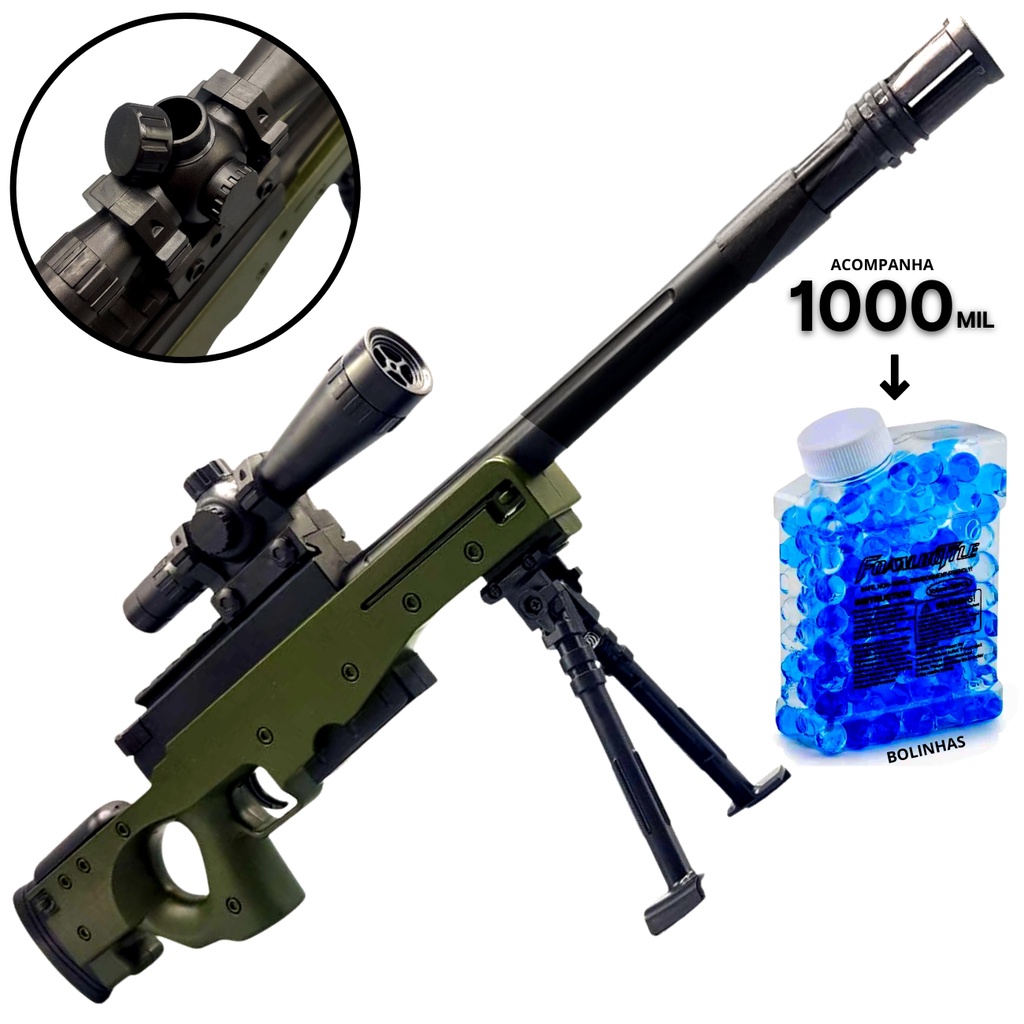 Arma De Brinquedo Sniper GRANDE 50cm Lança Bolinha De Gel - Escorrega o ...
