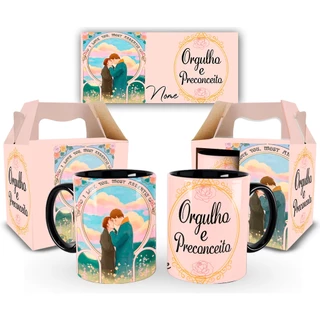 Caneca Personalizada Filme Orgulho e Preconceito com Nome + Caixinha