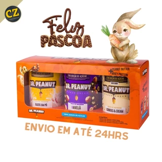 Display Pasta Dr Peanut - 3 Sabores (250g Cada) com Whey Protein