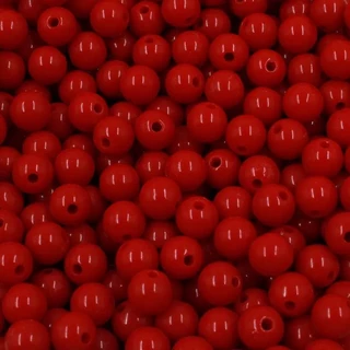 300 miçanga bola leitosa passante 6 mm VERMELHO