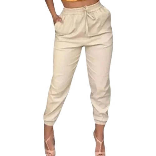 Cal a Jogger Linho Bomber Feminina Lisa Social Com Bolsos Top