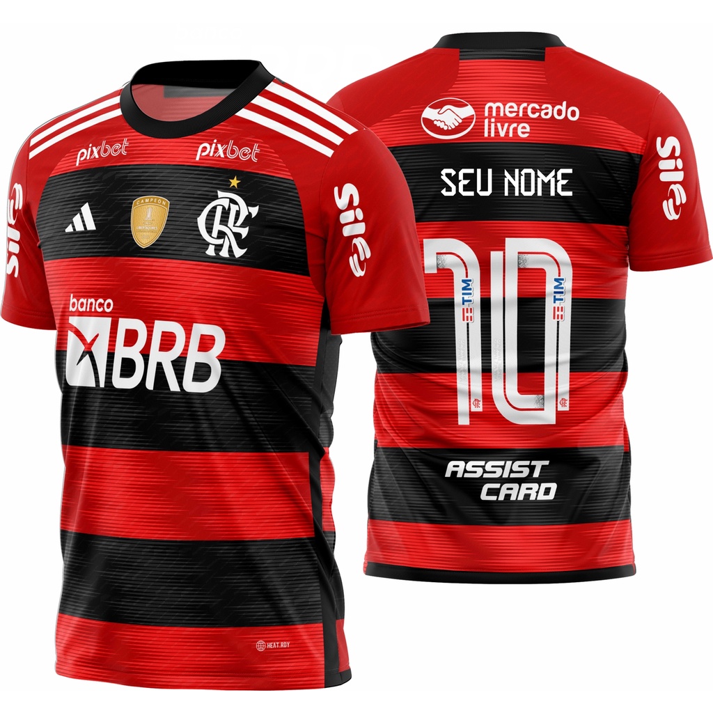 Camisa do flamengo feminina store personalizada com nome e numero