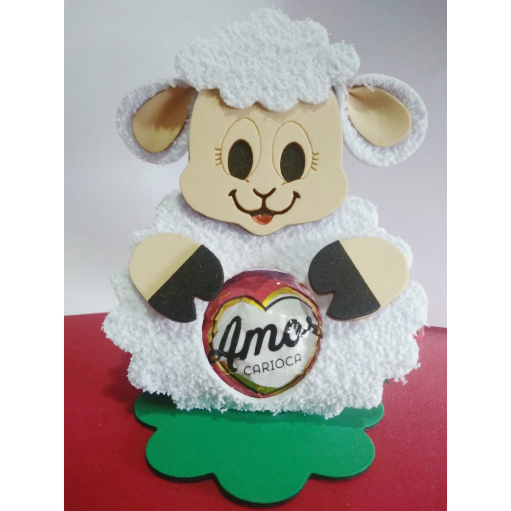 Ovelhinha Porta Bombom Lembrancinha de Páscoa - EVA Atoalhado