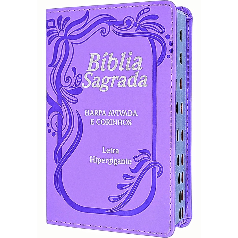 Bíblia Sagrada Letra Hiper Gigante com Harpa Almeida Luxo Índice