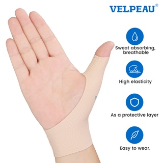 VELPEAU Forro Elástico De Suporte Do Polegar (Embalagem De 2) - Protetor De Manga De Compressão Do Polegar Impermeável Para Aliviar Dores, Artrite, Dores Nas Articulações, Tendinites, Entorses, Esportes